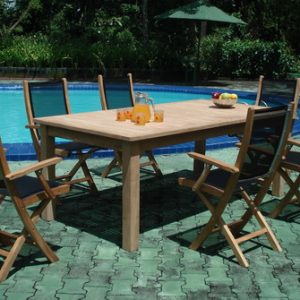 TBM03 Monica folding arm chair+rectangular table set